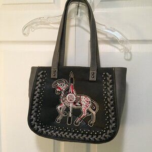 Trail of The Painted Ponies Purse Western Cowgirl Shoulder Bag Leather Studded